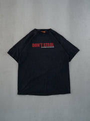 Vintage 90s Black "Don't Steal, the government hates competition" Tee (M)