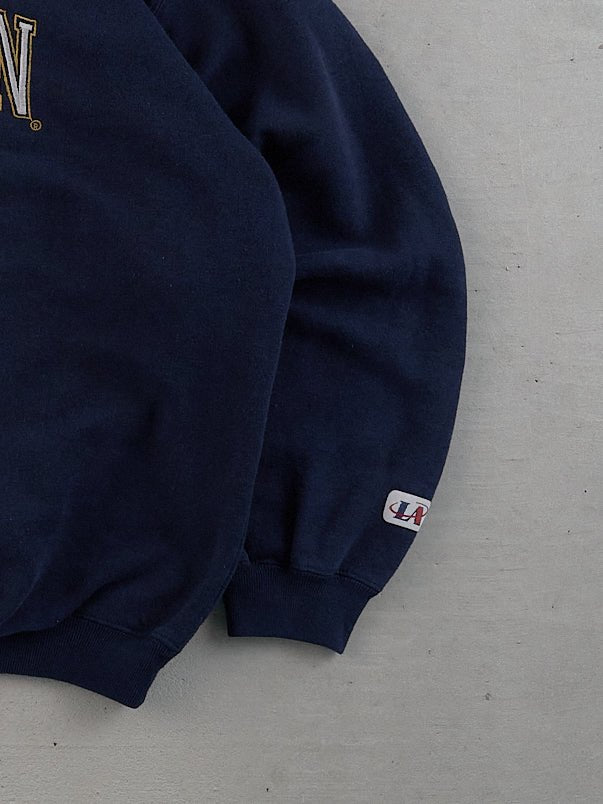 Vintage 90s Navy Blue Michigan State Embroidered Crewneck (L)
