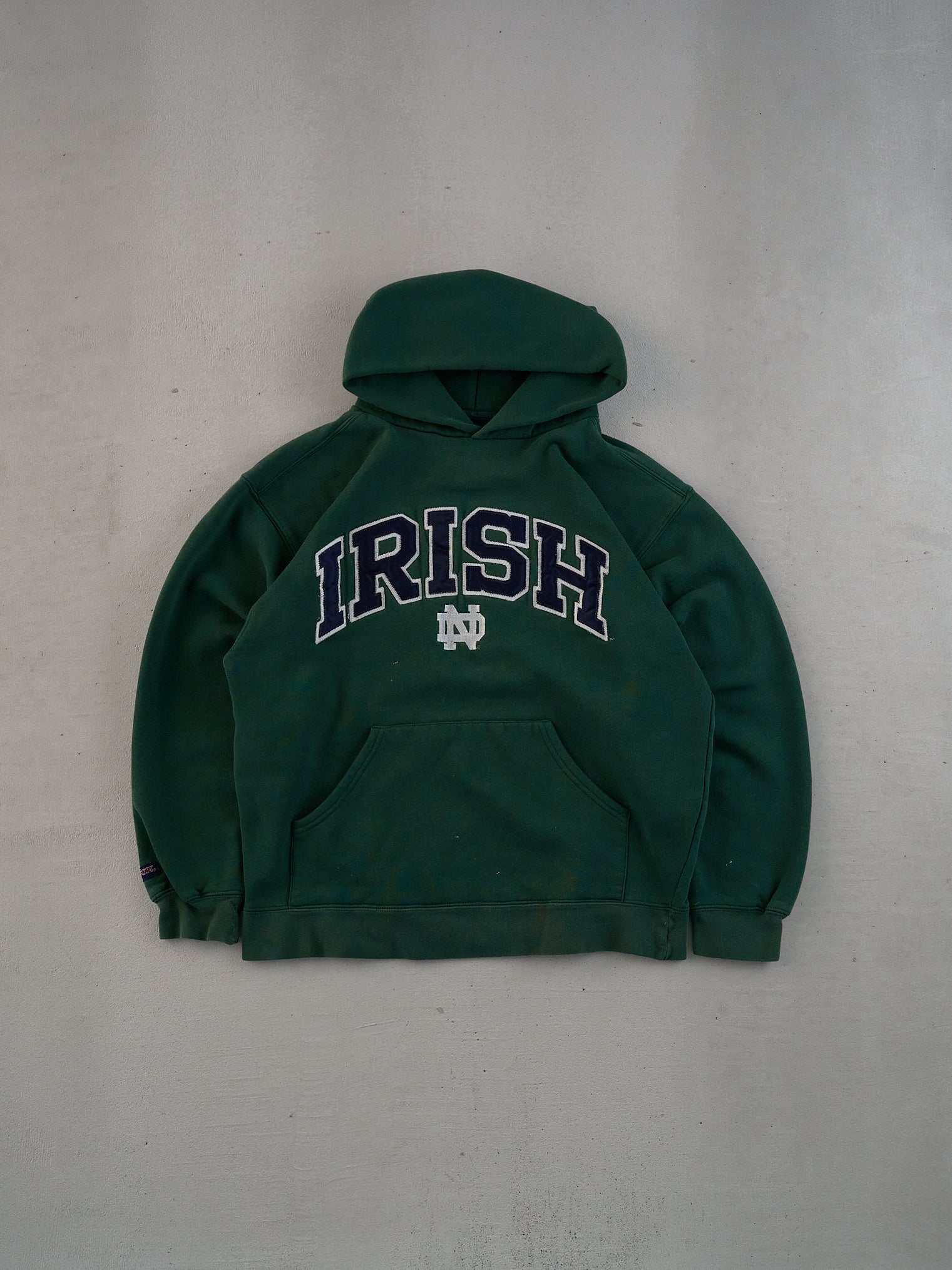 Vintage 90s Pine Green Irish Notre Dame Hoodie (M)