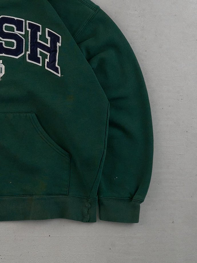 Vintage 90s Pine Green Irish Notre Dame Hoodie (M)