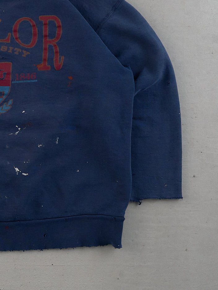 Vintage 90s Navy Blue Rugged Taylor University Emblem Crewneck (L)