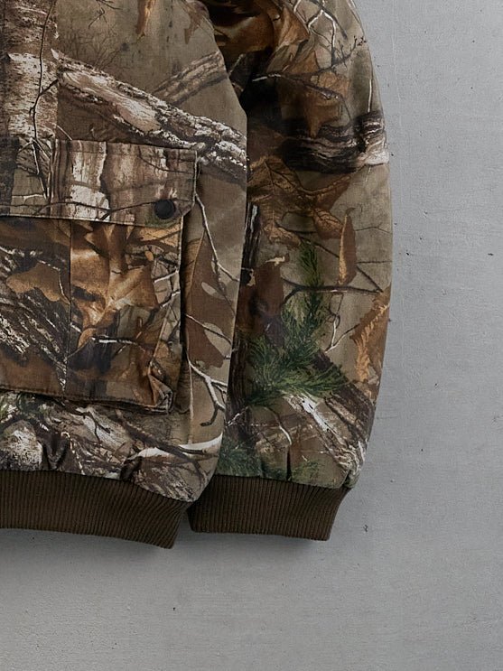 Vintage Y2k Green Realtree Camo Workwear Hooded Jacket (XL)
