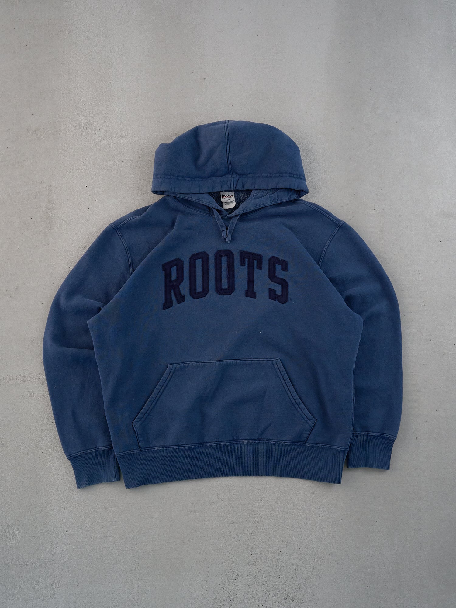 Vintage 90s Faded Blue Roots Embroidery Hoodie (L)