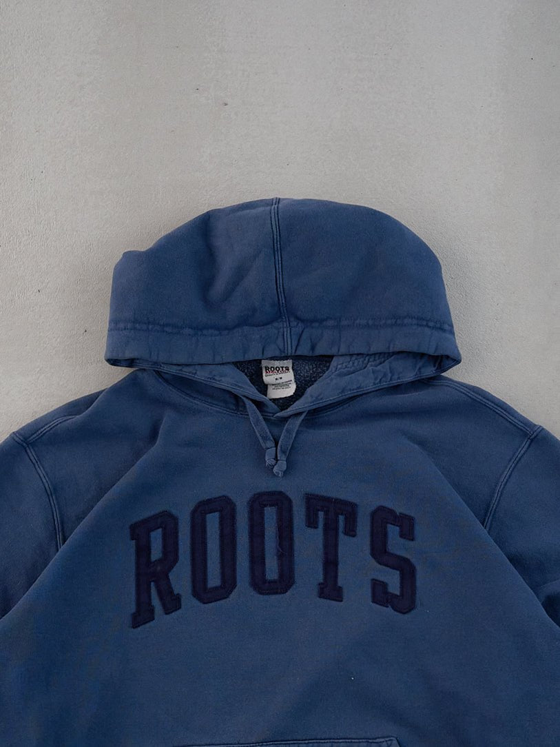 Vintage 90s Faded Blue Roots Embroidery Hoodie (L)