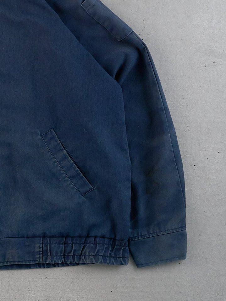 Vintage 80s Washed Navy Blue Hamill Collared Workwear Jacket (L)