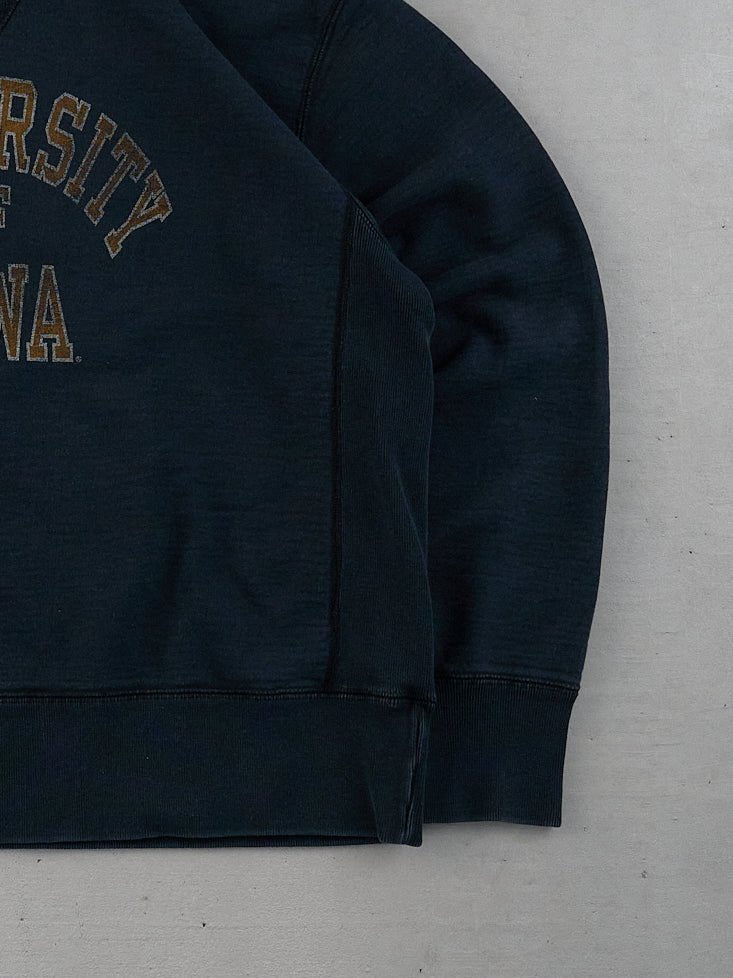 Vintage 90s Washed Black University Of Iowa Crewneck (L)