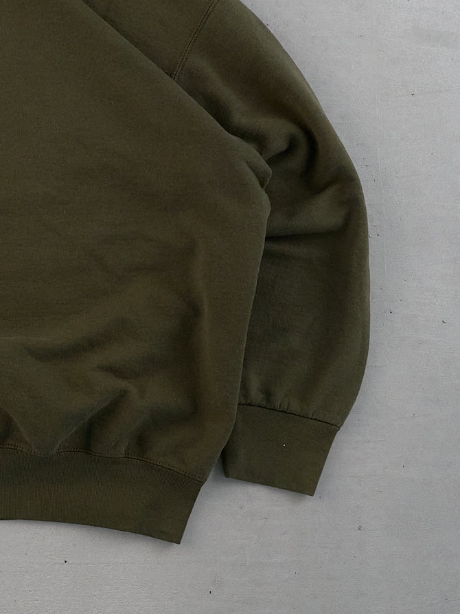 Vintage 90s Moss Green Fruit Of The Loom Blank Crewneck (XL)