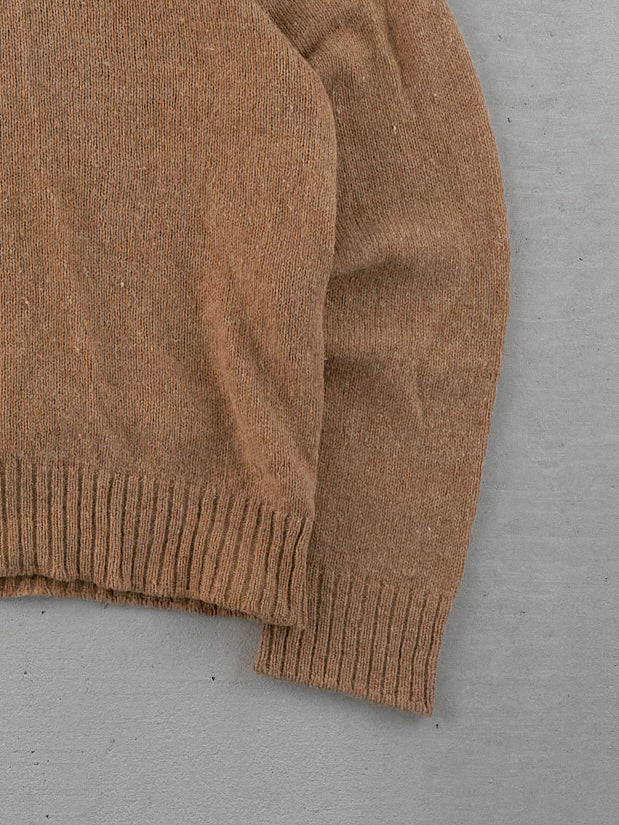 Vintage Light Brown Robert Bruce Knit Vneck Sweater (S)