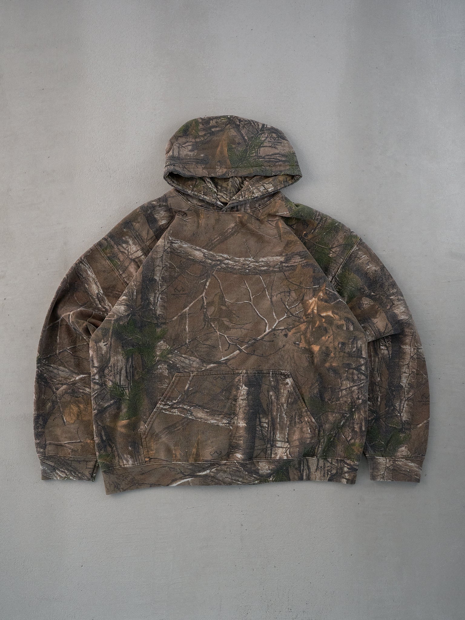 Vintage Y2k Green Realtree Camo Blank Hoodie (L)