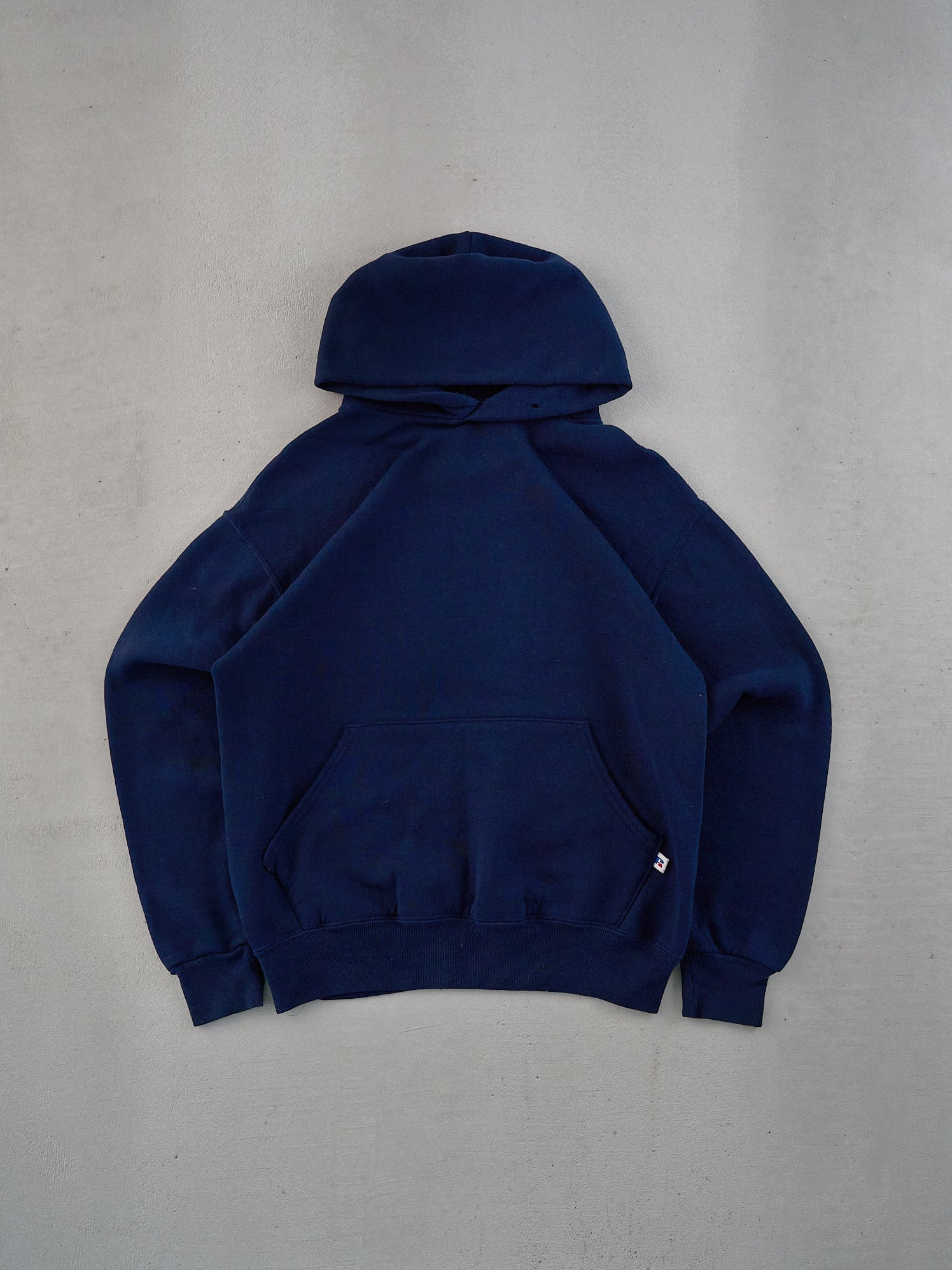 Vintage 90s Navy Blue Russell Athletics Hoodie (M)