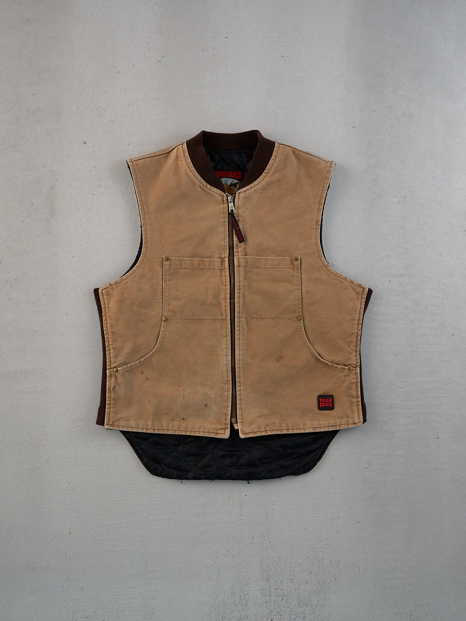 Vintage Khaki Tough Duck Workwear Vest (L)