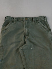 Vintage 90s Sage Green Carhartt Dungeree Carpenter Pants (32x34)