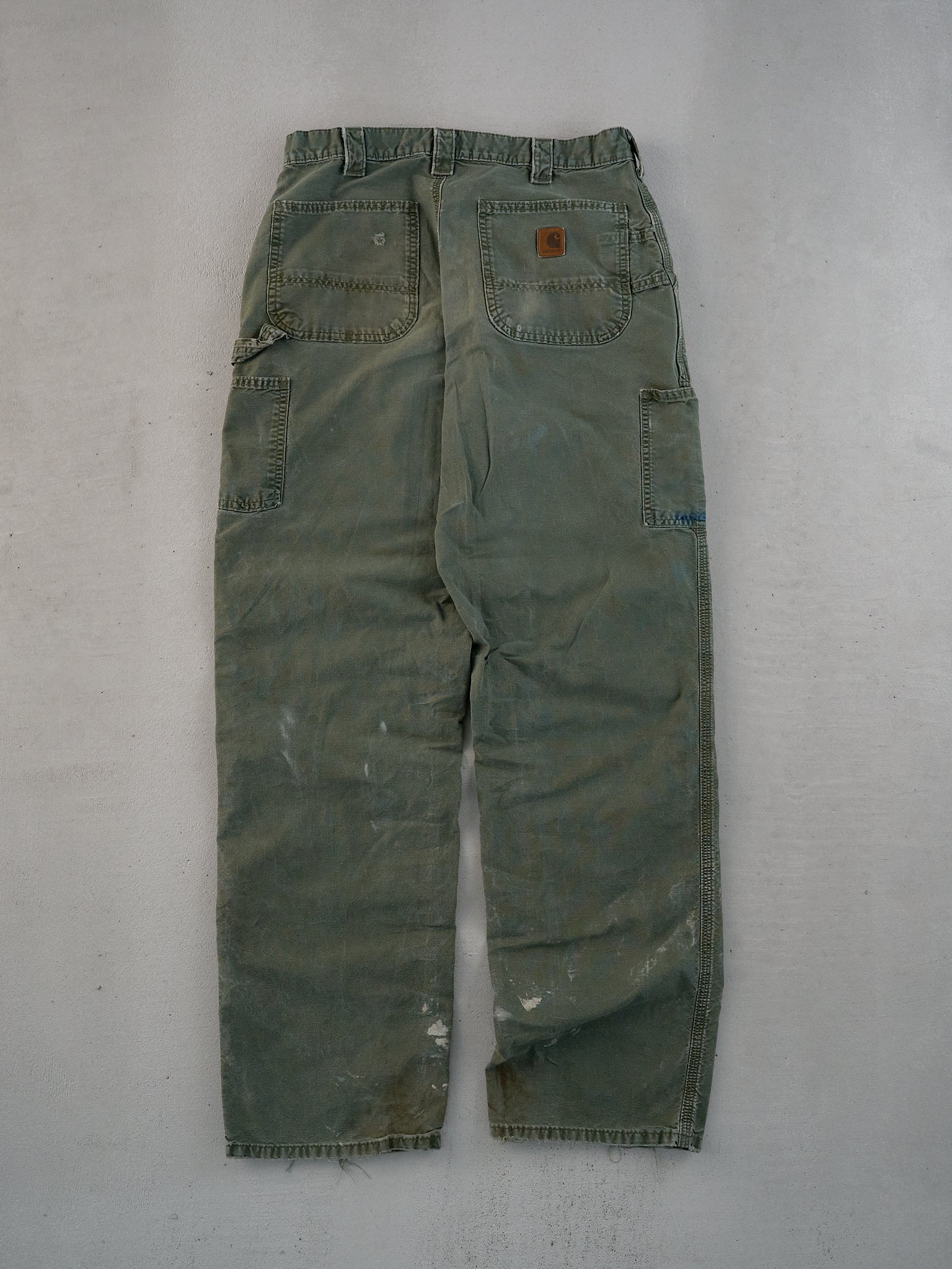 Vintage 90s Sage Green Carhartt Dungeree Carpenter Pants (32x34)
