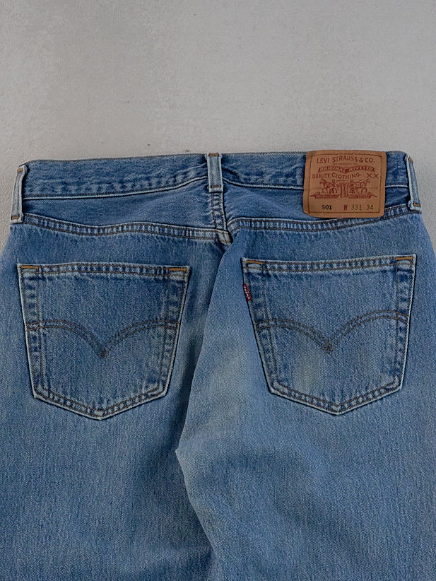 Vintage 90s Blue Levi's 501 Denim Jeans (30x34)