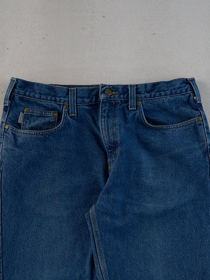 Vintage 90s Dark Blue Carhartt Denim Jeans (35x29)