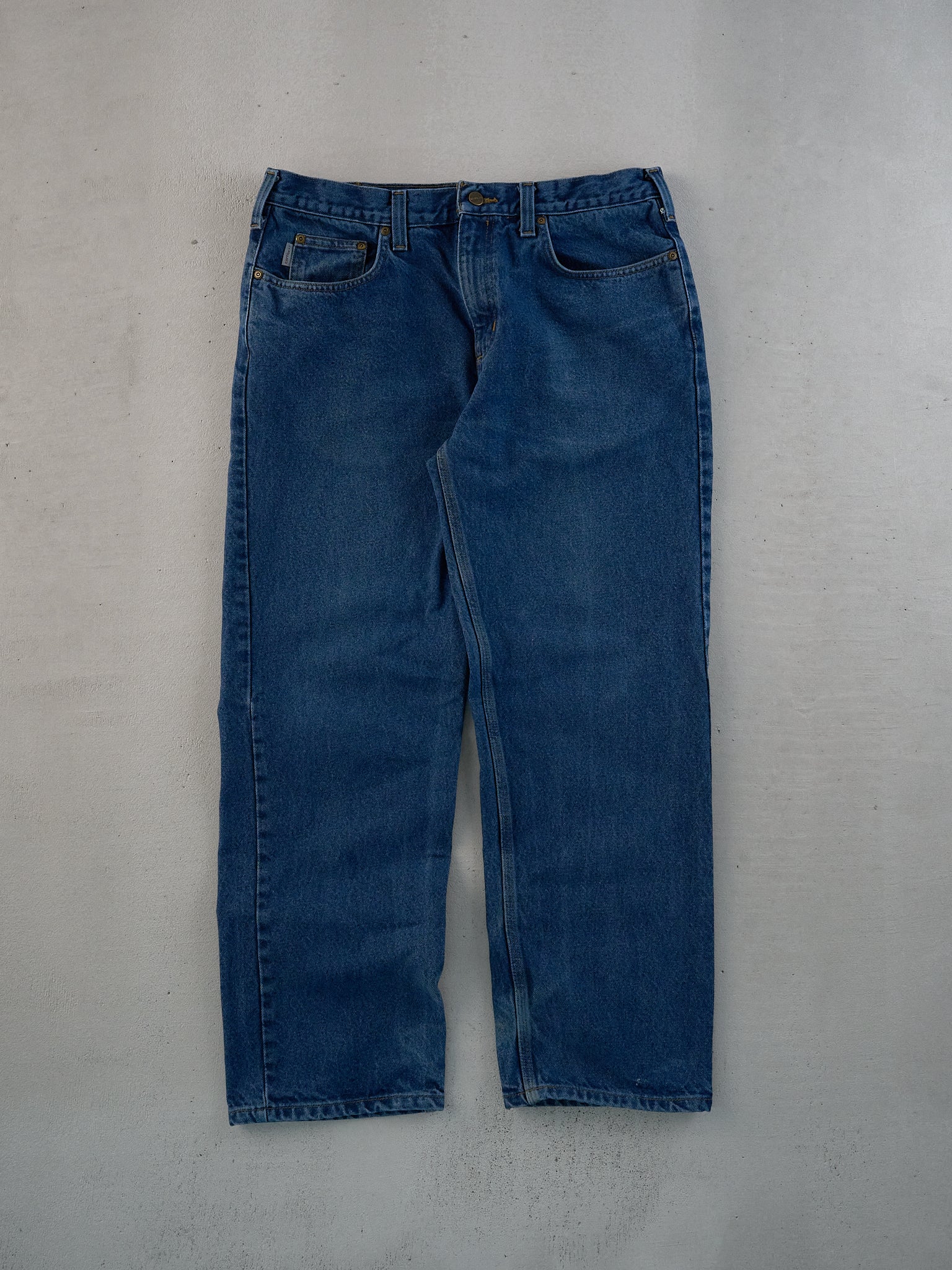 Vintage 90s Dark Blue Carhartt Denim Jeans (35x29)