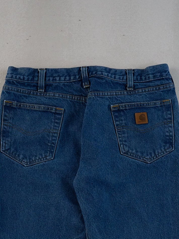 Vintage 90s Dark Blue Carhartt Denim Jeans (35x29)