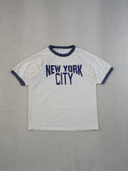 Vintage 90s White and Blue New York City John Lennon Tee (M)