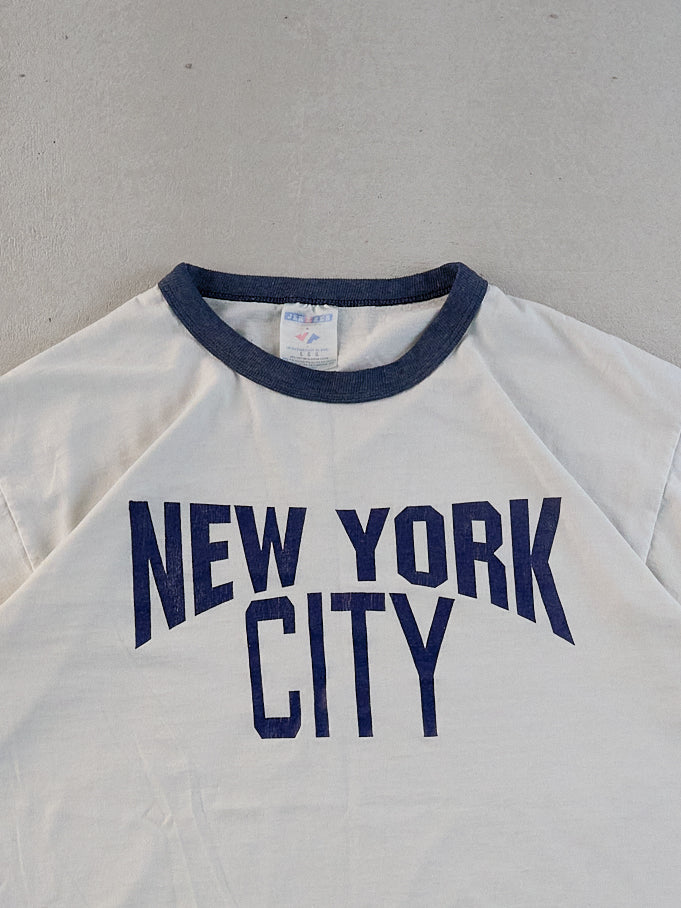 Vintage 90s White and Blue New York City John Lennon Tee (M)