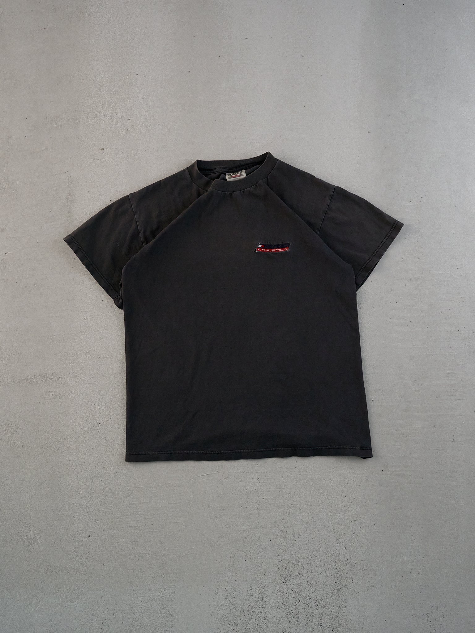 Vintage 90s Washed Black Tommy Hilfiger Athletics Tee (S)