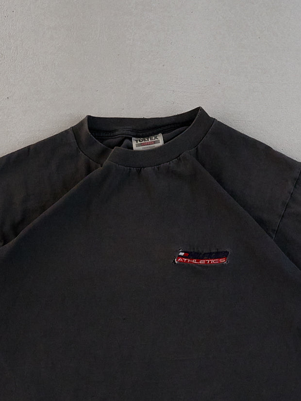 Vintage 90s Washed Black Tommy Hilfiger Athletics Tee (S)