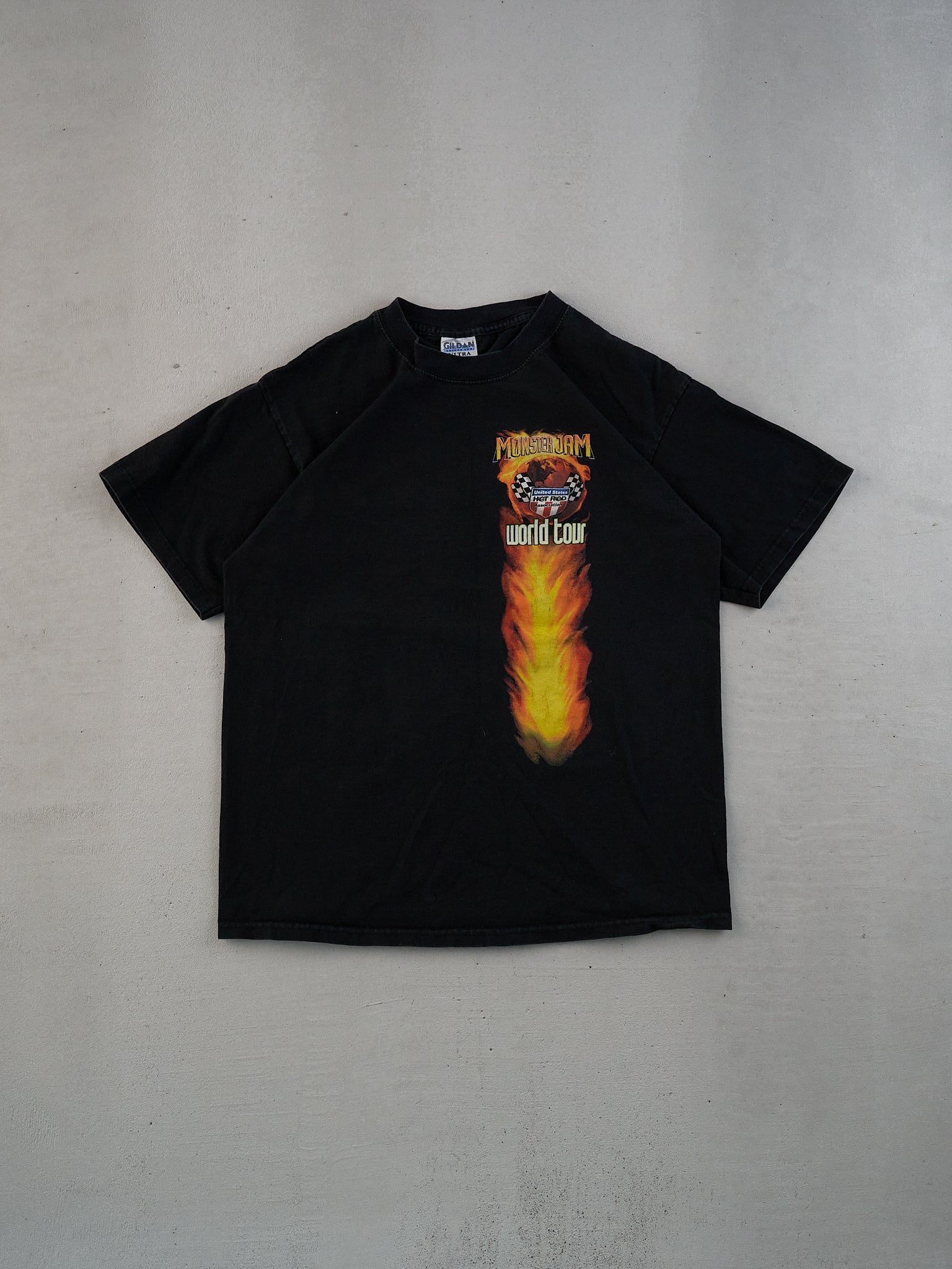 Vintage Y2k Black Monster Jam World Tour Graphic Tee (M)