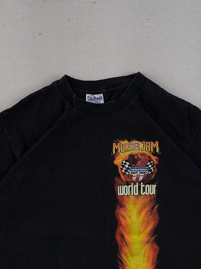 Vintage Y2k Black Monster Jam World Tour Graphic Tee (M)