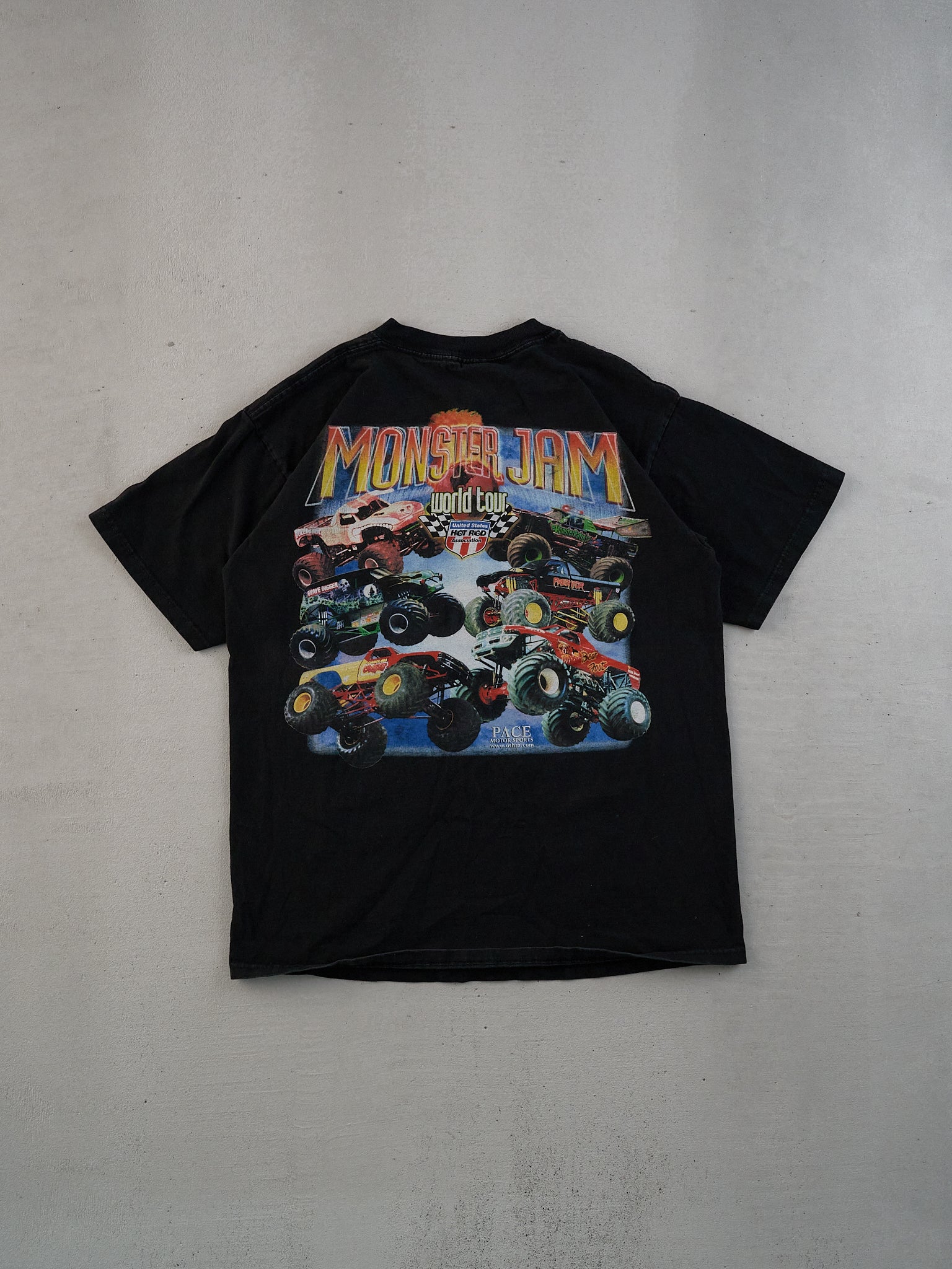 Vintage Y2k Black Monster Jam World Tour Graphic Tee (M)