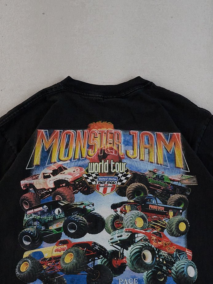 Vintage Y2k Black Monster Jam World Tour Graphic Tee (M)