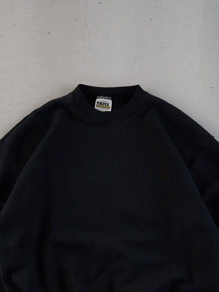 Vintage 90s Black Tultex Blank Crewneck (M)