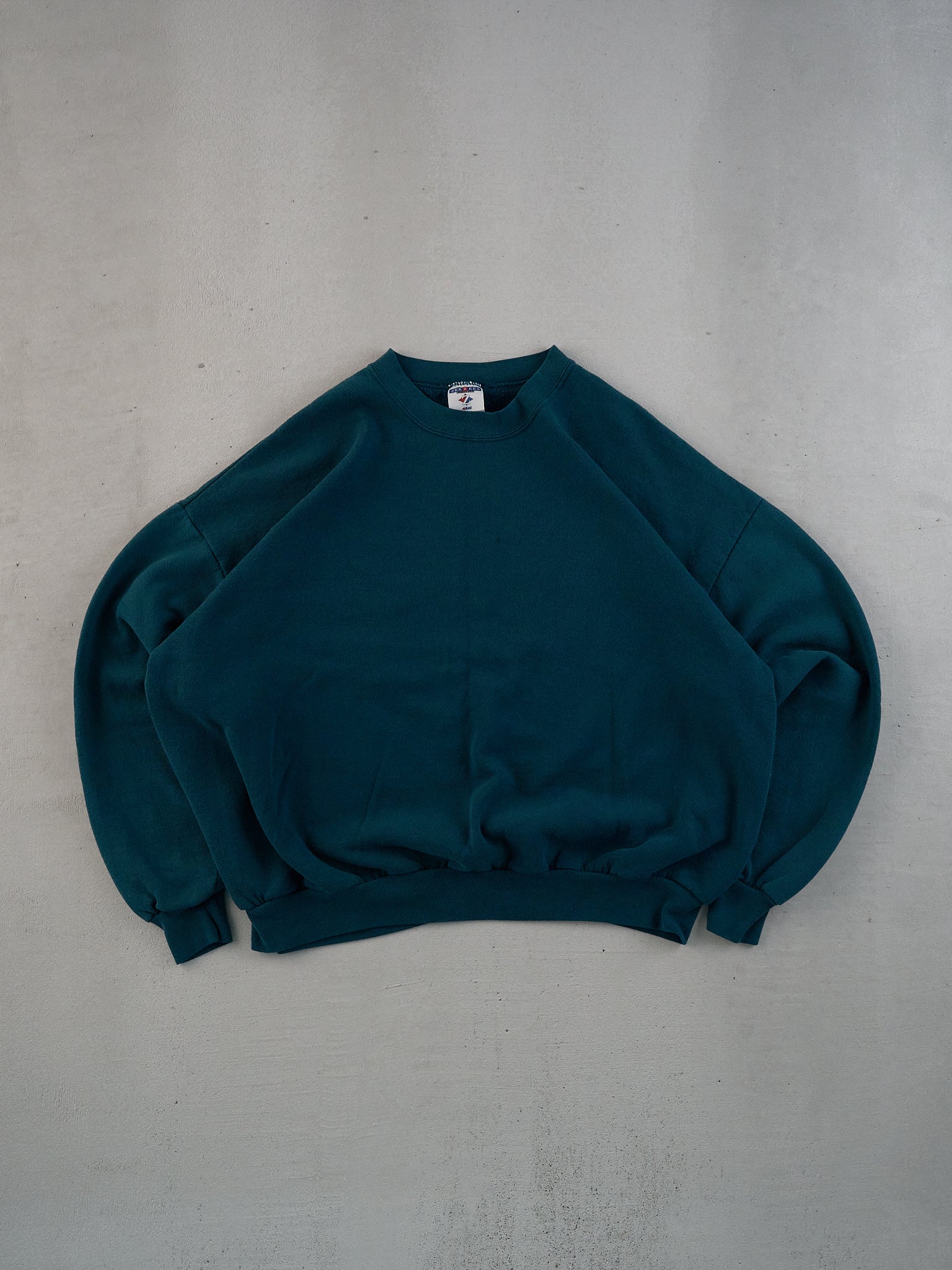 Vintage 90s Teal Green Jerseys Blank Crewneck (XL)
