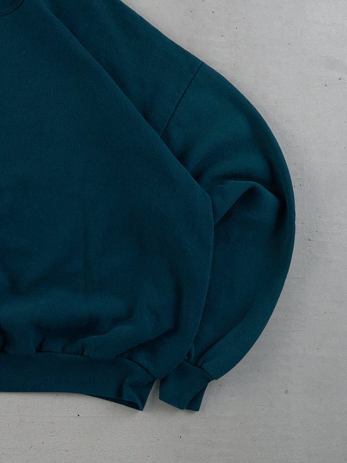 Vintage 90s Teal Green Jerseys Blank Crewneck (XL)
