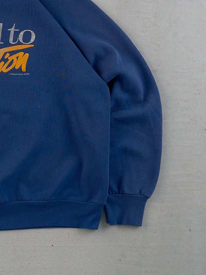 Vintage 90s Light Navy Blue "Age to Perfection" Graphic Crewneck (M)