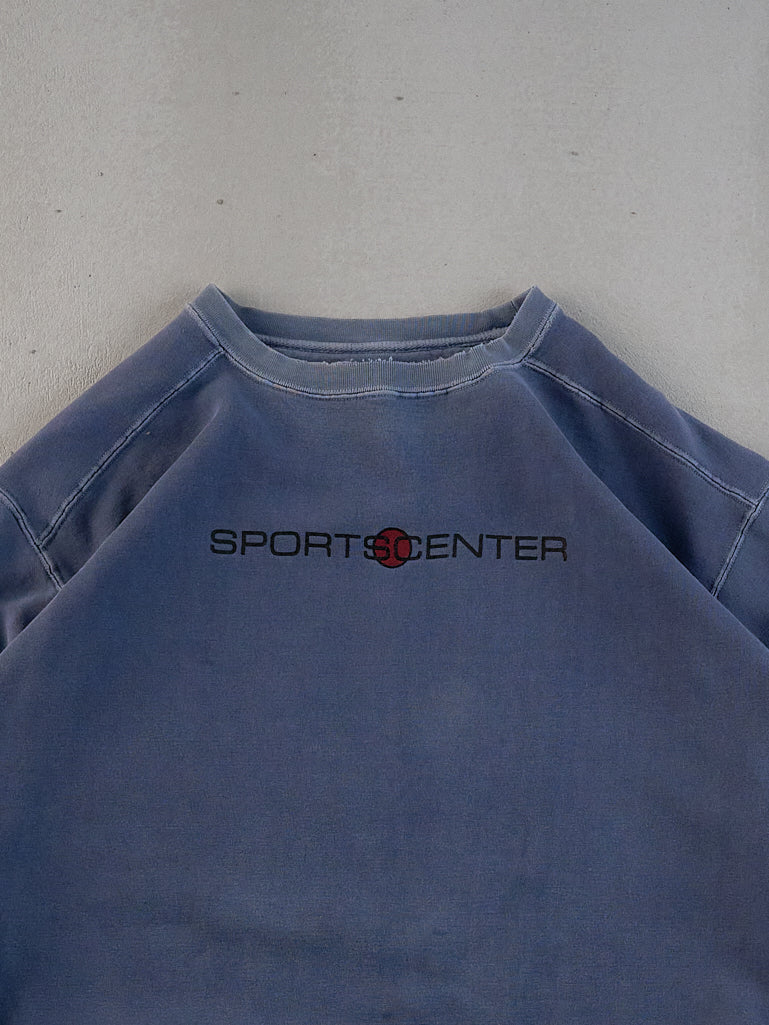 Vintage 90s Faded Blue Sport Center Crewneck (XL)