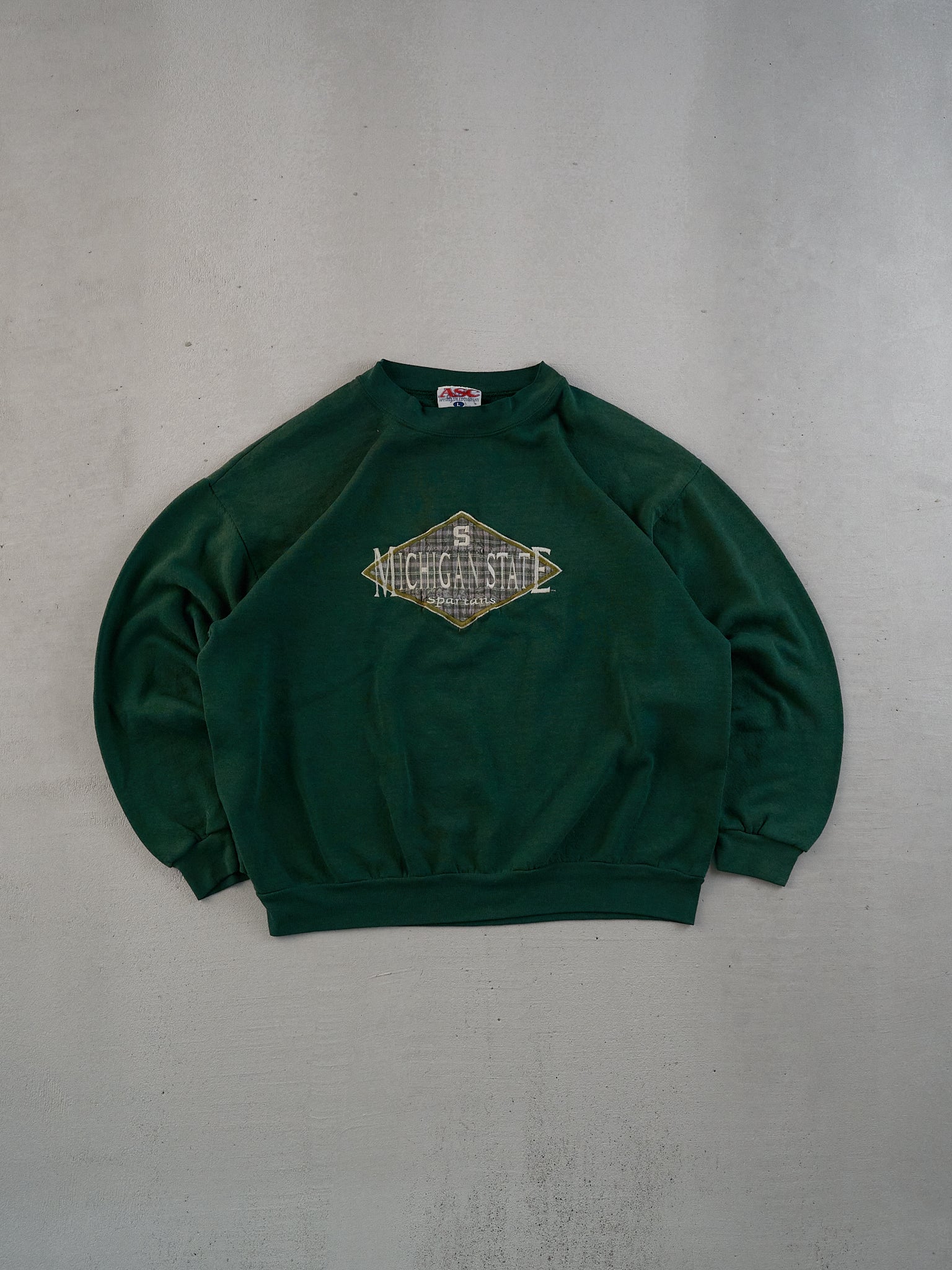 Vintage 90s Pine Green Michigan State Spartans Crewneck (L)