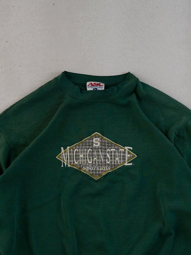 Vintage 90s Pine Green Michigan State Spartans Crewneck (L)