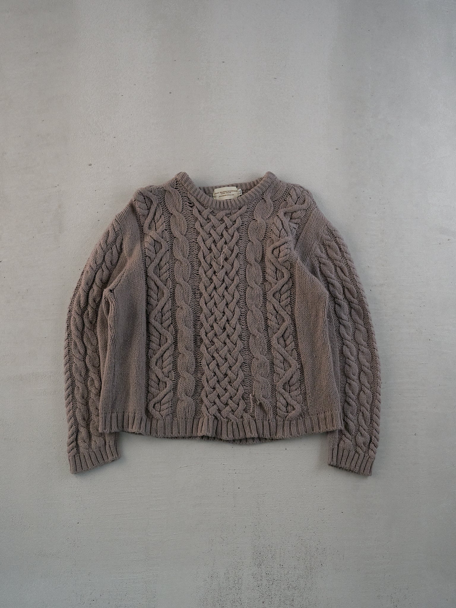 Vintage 90s Grey Patterned Knit Sweater (M)