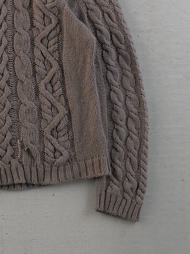 Vintage 90s Grey Patterned Knit Sweater (M)