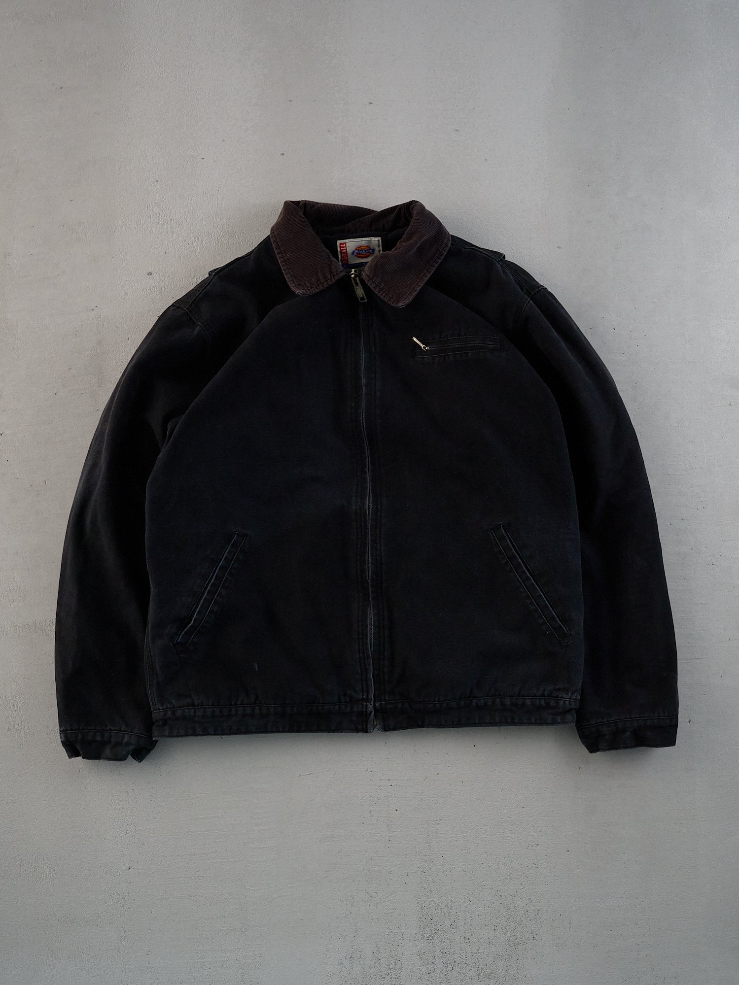 Vintage Y2K Washed Black Dickies Collared Workwear Jacket (XL)