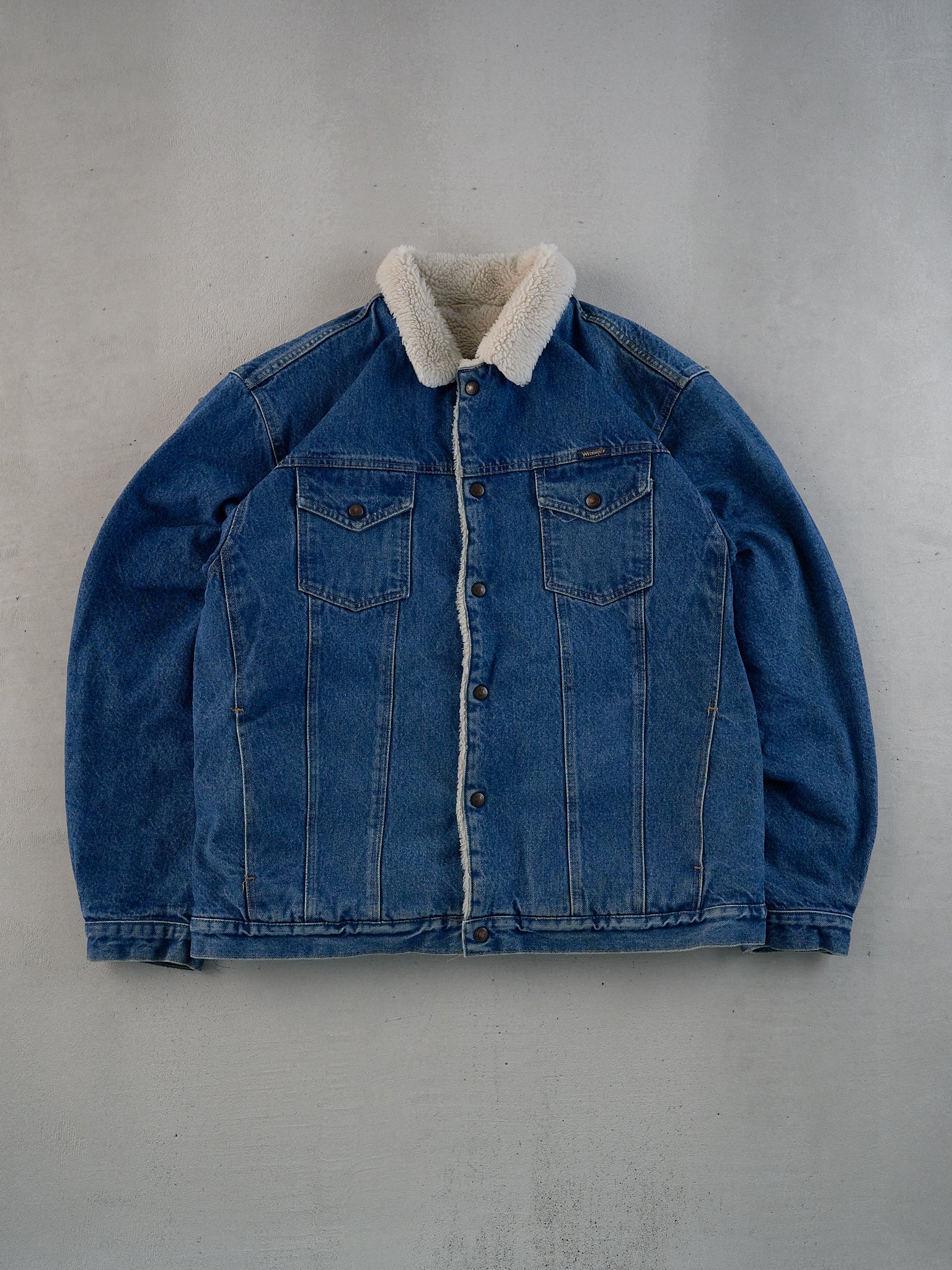 Vintage 90s Blue Wrangler Denim Sherpa Jacket (L)