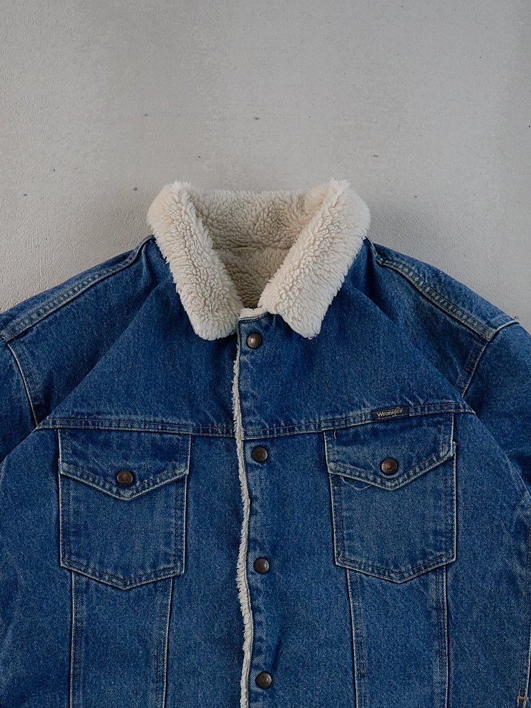 Vintage 90s Blue Wrangler Denim Sherpa Jacket (L)