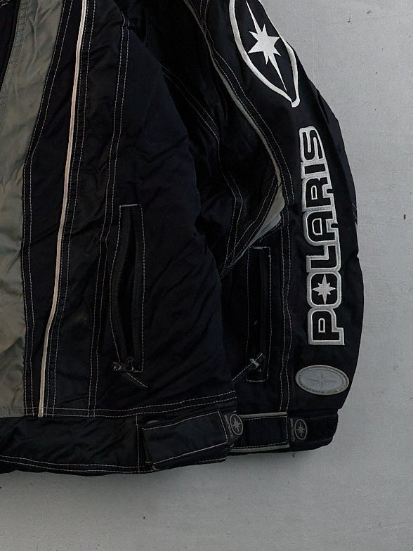 Vintage Black, Grey and White Polaris Jacket (XL)
