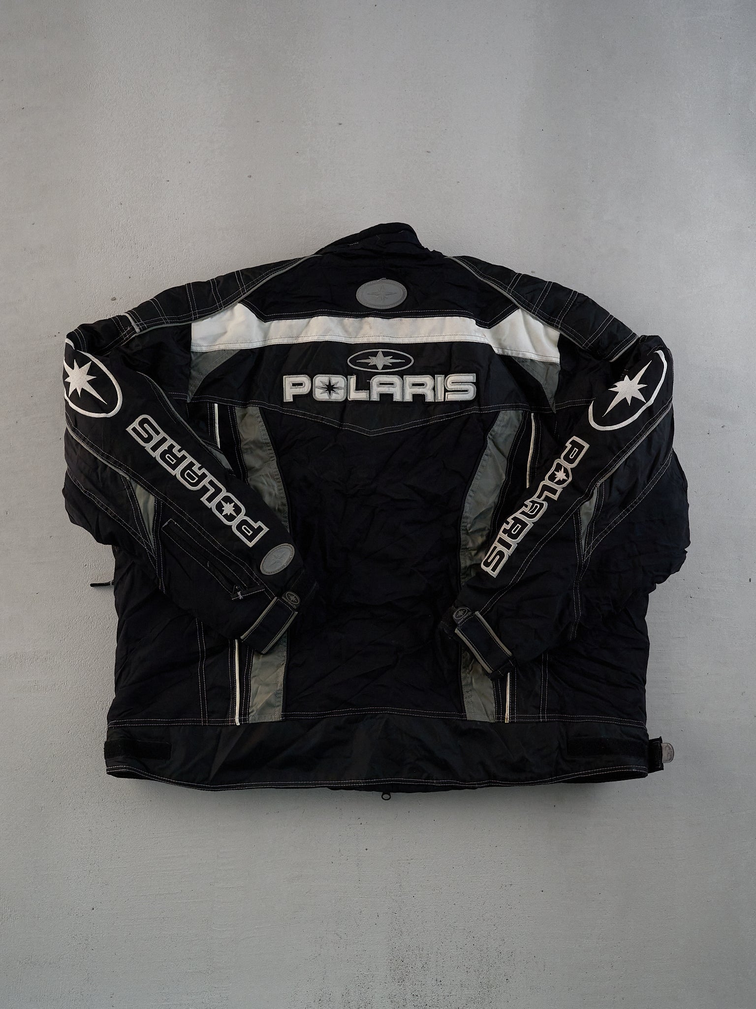 Vintage Black, Grey and White Polaris Jacket (XL)