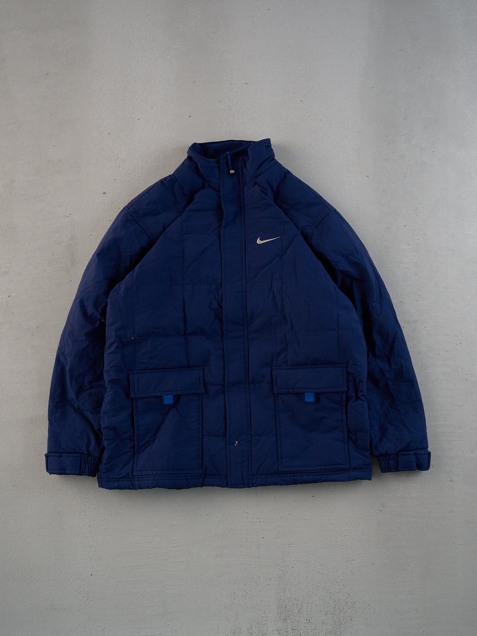 Vintage Y2k Navy Blue Nike Puffer Jacket (L)