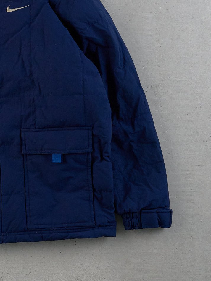 Vintage Y2k Navy Blue Nike Puffer Jacket (L)