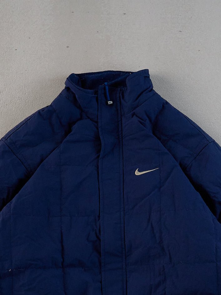 Vintage Y2k Navy Blue Nike Puffer Jacket (L)