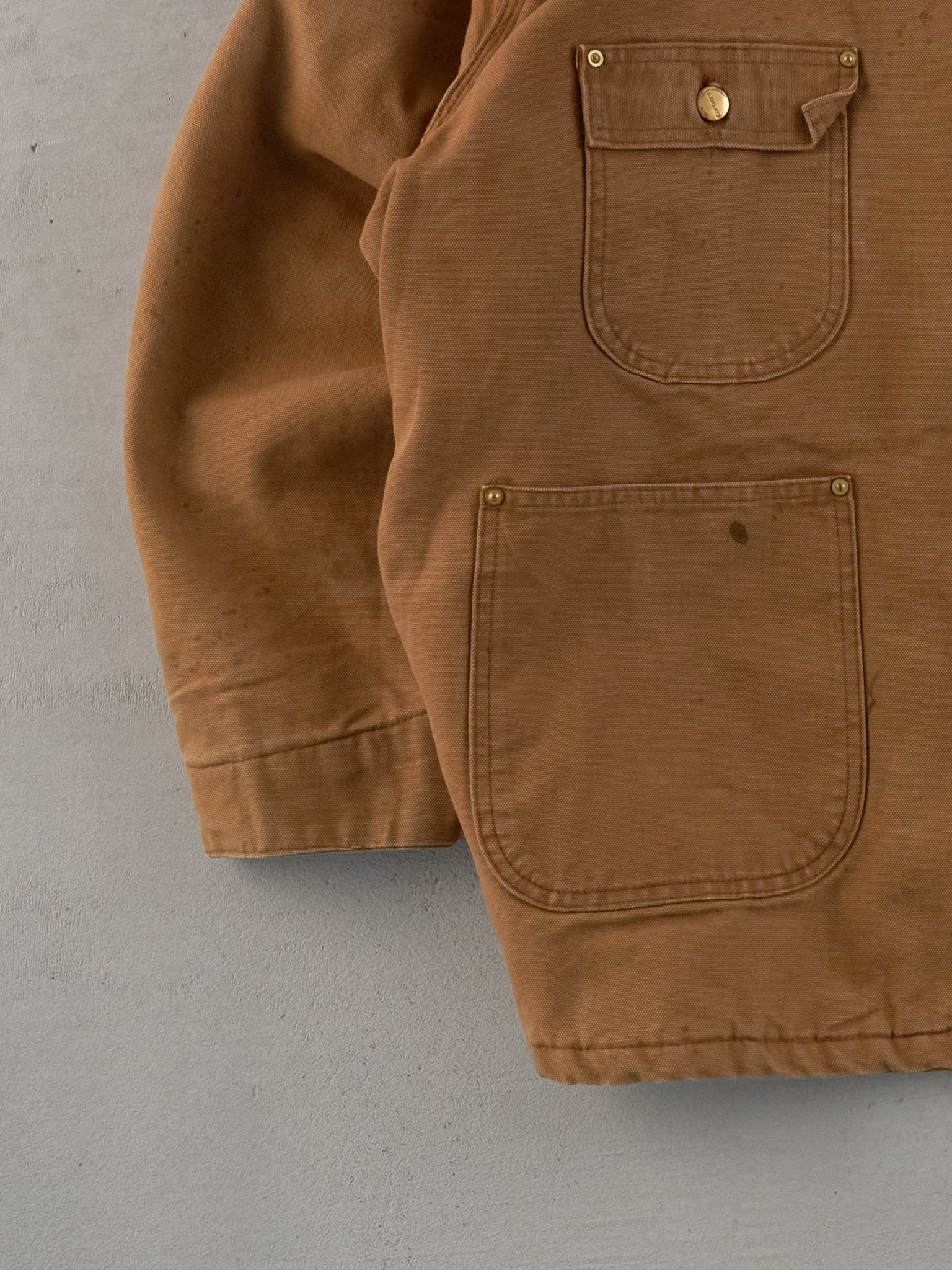 Vintage 90s Khaki Carhartt Workwear Collared Jacket (XXL)