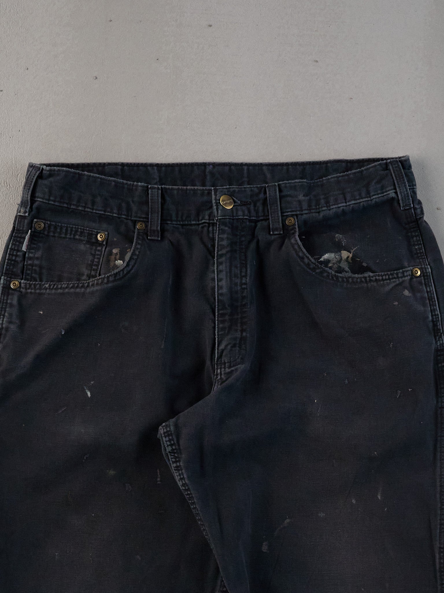 Vintage 90 Washed Black Carhartt Dungeree Carpenter Pants (34x29)