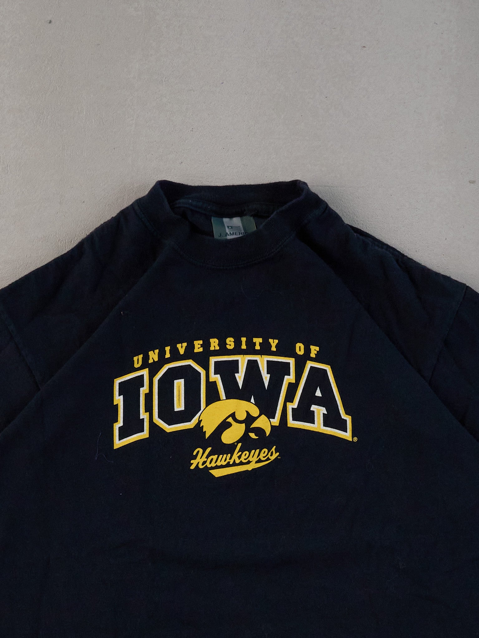 Vintage Y2k Black University Of Iowa Hawkeyes Graphic Tee (S/M)