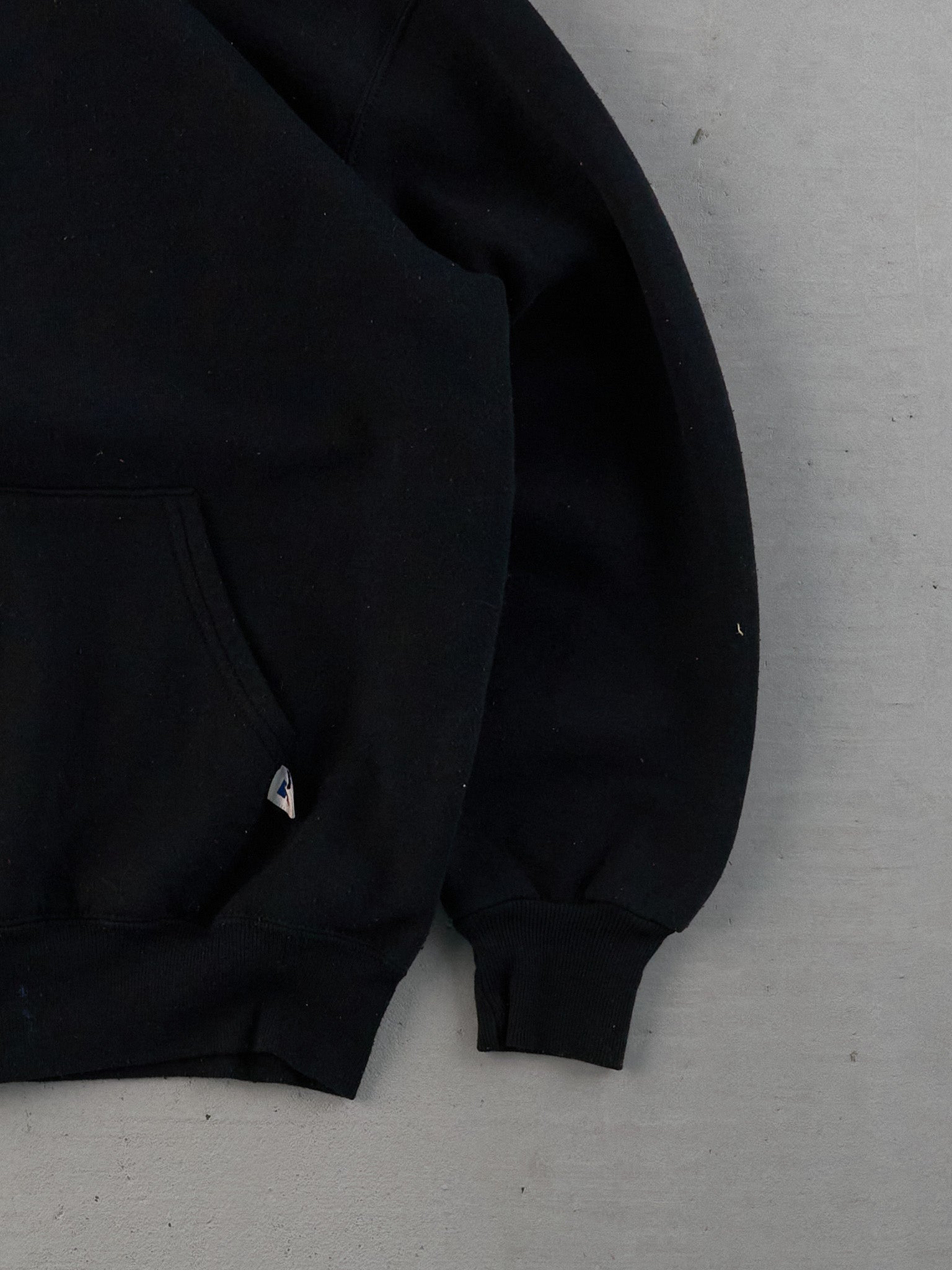 Vintage 90s Black Russell Athletics Blank Hooded Zip Up (L)